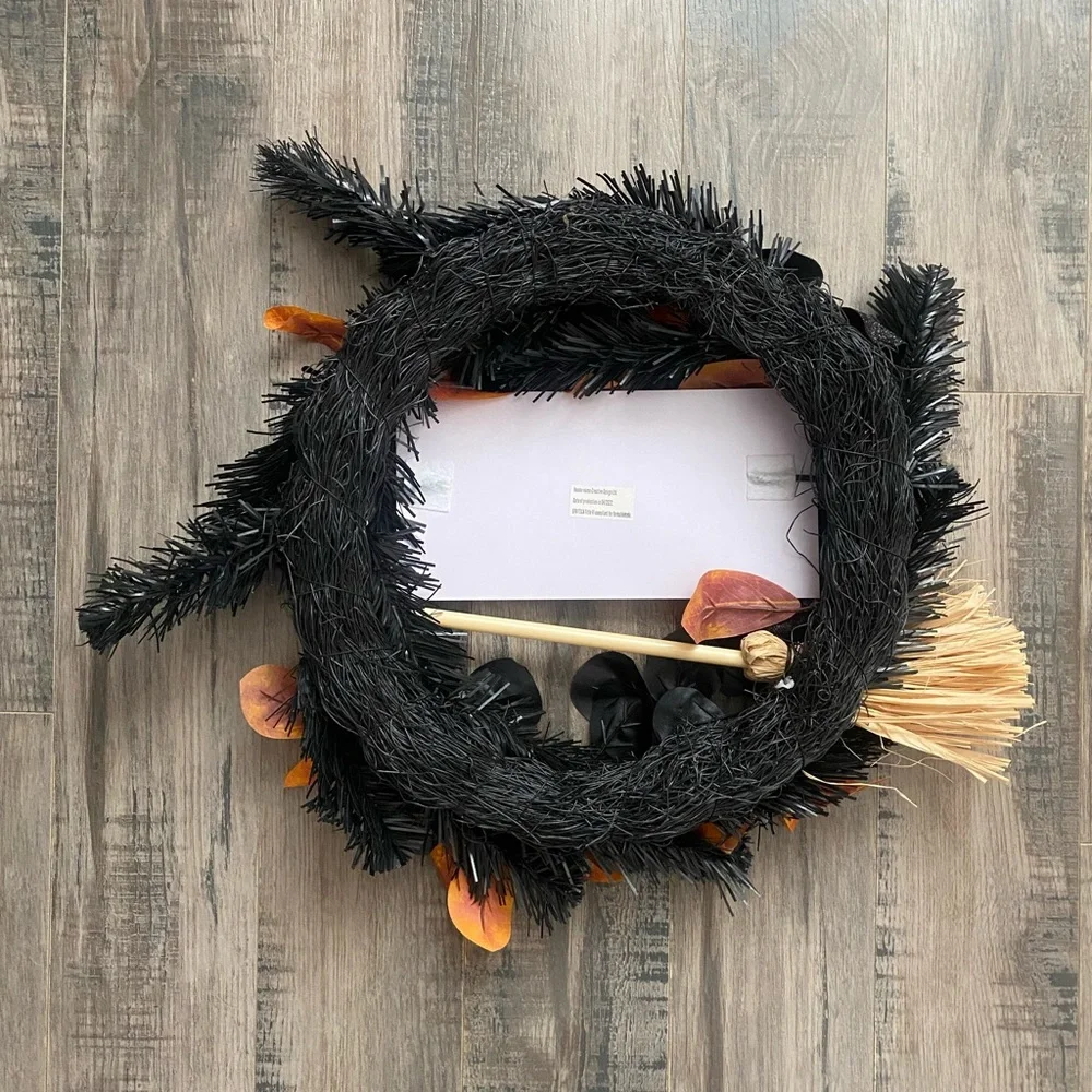 Happy Halloween Broom Wreath